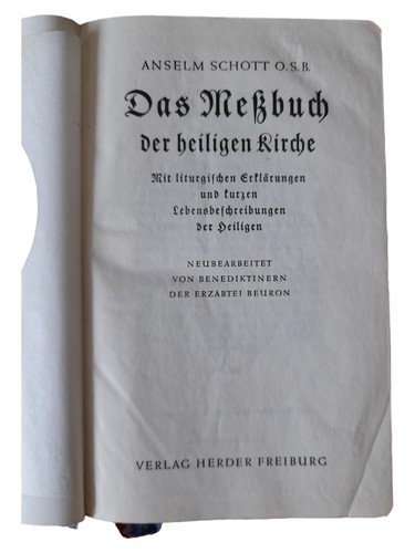 Anselm schott meßbuch der - schott,