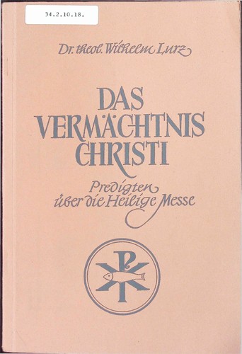 Das vermächtnis christi - vermächtnis,