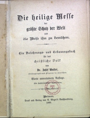 Die heilige messe - messe,, der