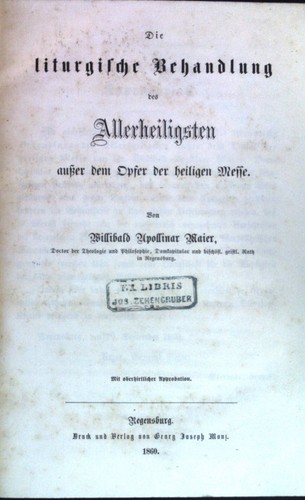Die liturgische behandlung - behandlung, des