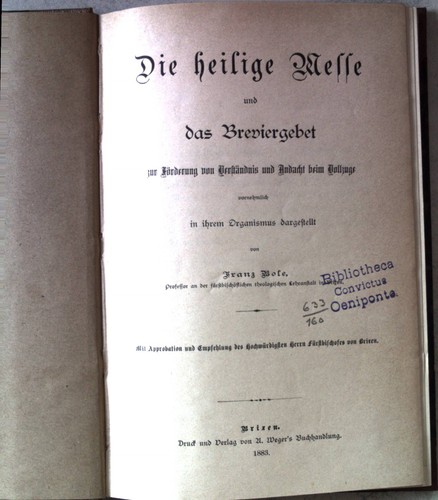 Die heilige messe und - messe, das