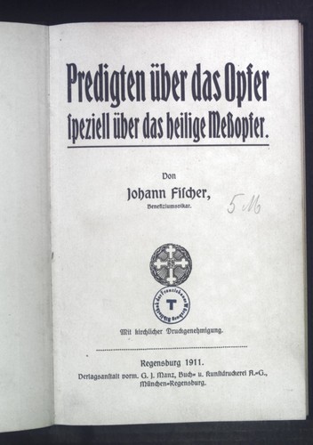 Predigten über das opfer - das,