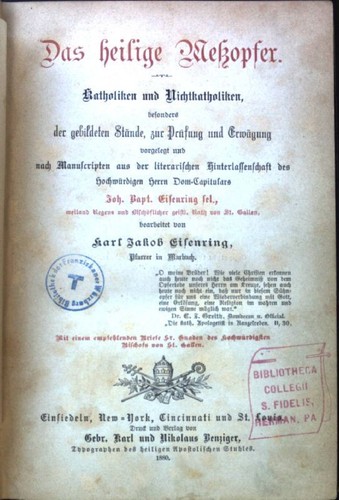 Das heilige messopfer - das,